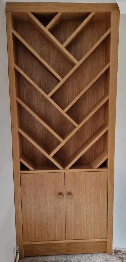 Oak display shelving
