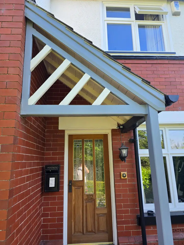 Timber porch canopy